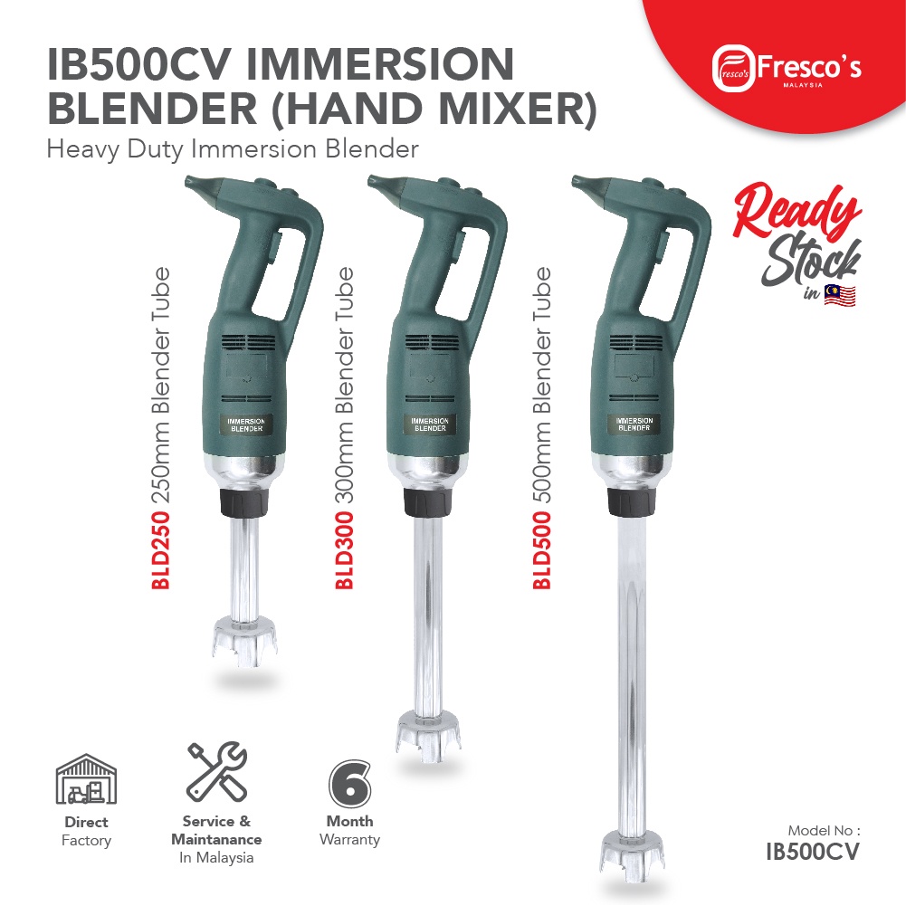 IB500CV Fresco Immersion Blender 500W Heavy Duty Mixer Stick Blender Professional Commercial Handheld Fruit Blender