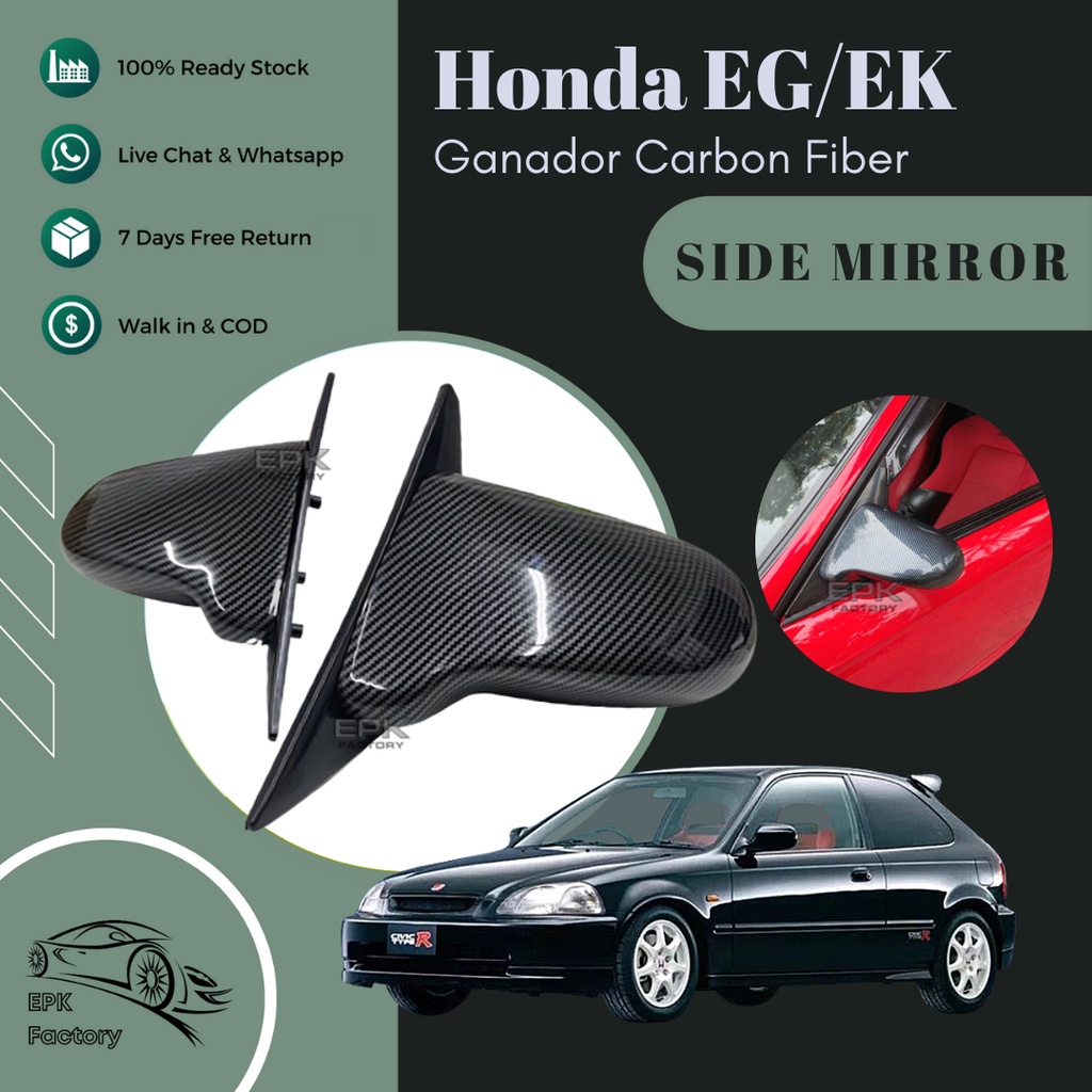 Honda EK EG Side Mirror Ganador Spoon Side Mirror Carbon Fiber Shopee