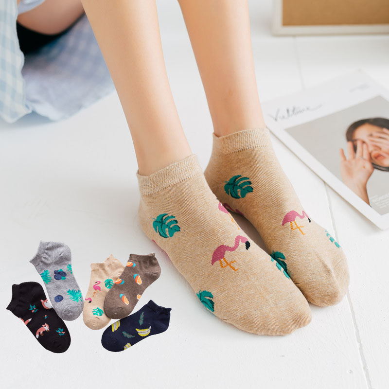 5 Pairs Funny Cute Cartoon Swan Bees Ankle Socks Cotton Women Fashion  Summer Animal Hosiery Non Slip Low Cut Socks | Shopee Malaysia