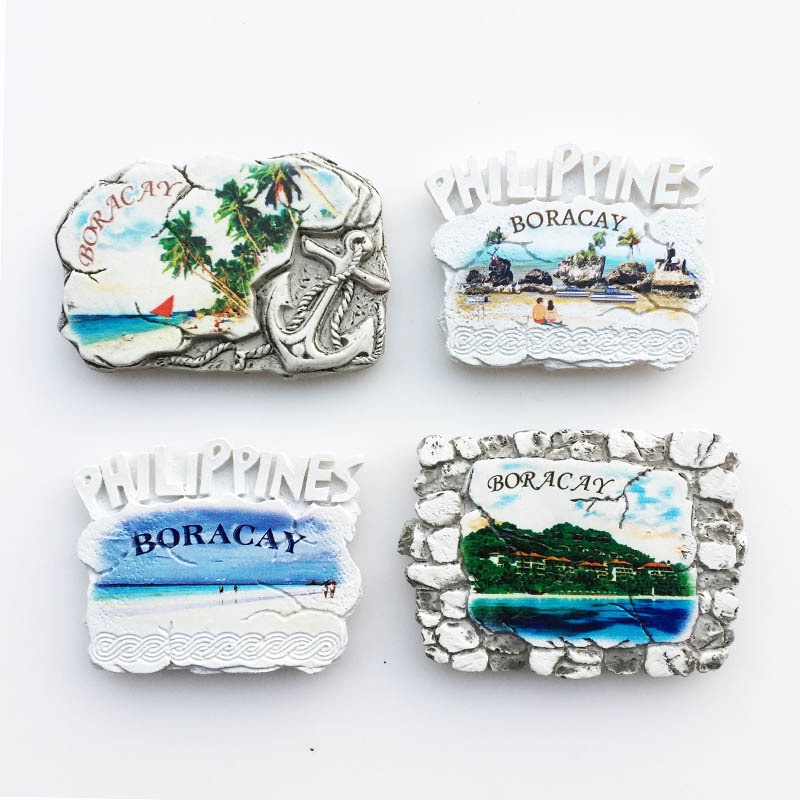 Boracay Philippines Fridge Magnets Tourist Souvenir 3D Resin Magnetic Refrigerator Stickers Hand Gifts Home Decor Travel Gifts