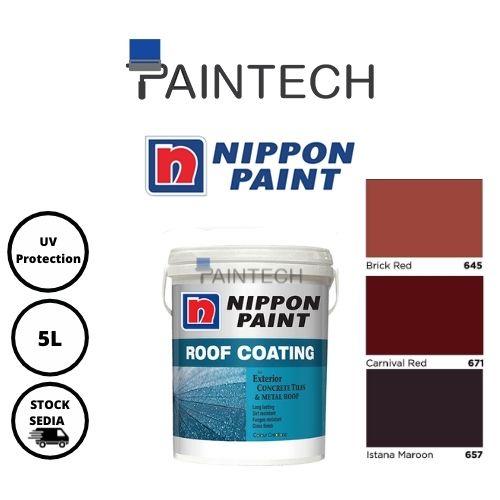 Nippon Roof Coating Red Paint (Ketahanan Permukaan Jubin Bumbung yang