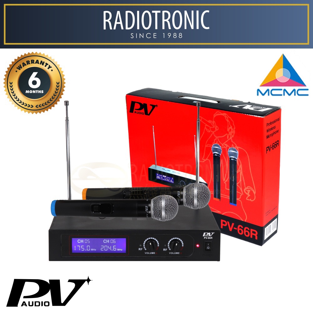 (MCMC SAFETY APPROVED) PV Audio VHF Wireless Microphone System + 2