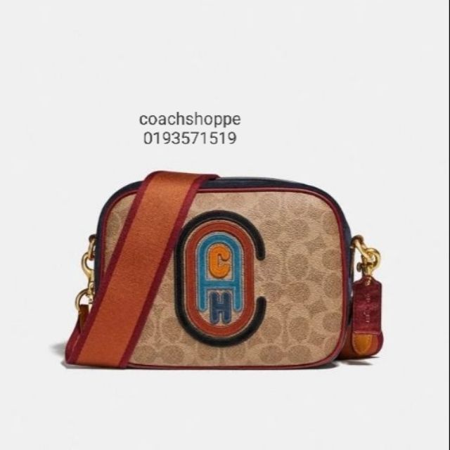 camera bag in signature leather