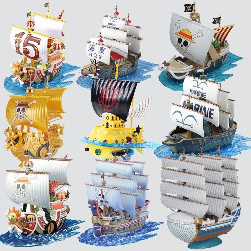 One piece boat Thousand sunny,Red force,Going merry,Trafalgar laws ...