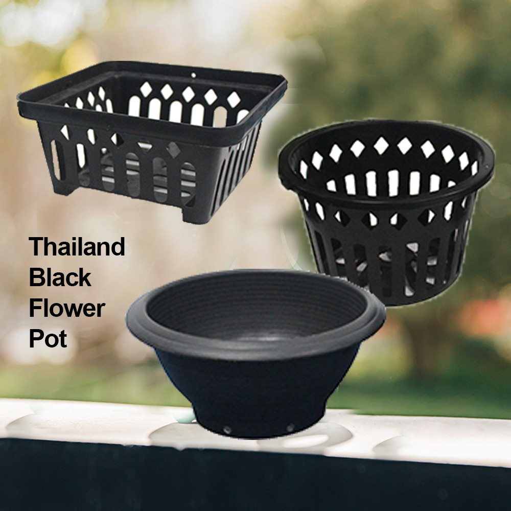 Thailand Black Color Round Square Orchid Pot Gardening Plastics Flower
