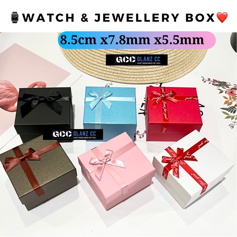 New Jewelry Gift Box Plain Paper Watches Box Ribbon Paper Box Display Box Kotak Jam Tangan 手表纸盒