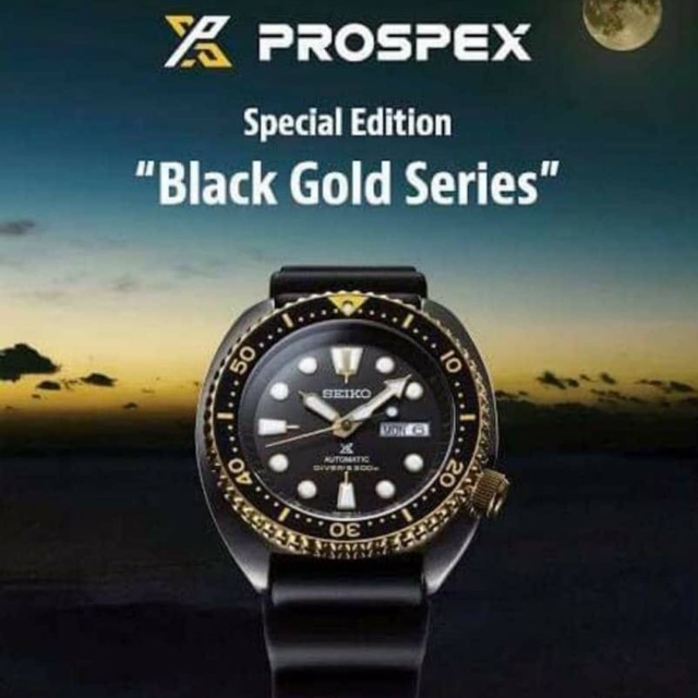 SEIKO PROSPEX TURTLE BLACK & GOLD SERIES SPECIAL EDITION DIVERS 200M  AUTOMATIC SRPD46 SRPD46K1 | Shopee Malaysia