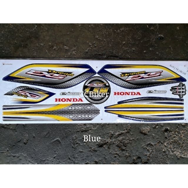 Honda Ex5 Dream Sticker 14 Set Blue Red Black Blue Red White Gold Shopee Malaysia