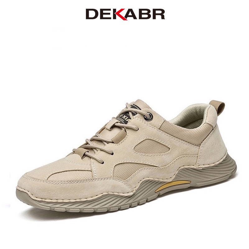 DEKABR Men Casual Shoes Patchwork Leather Mesh Man Summer Outdoor Shoes  Lace Up Soft Sole Male Breathable Driving Flats For Men | Shopee Malaysia