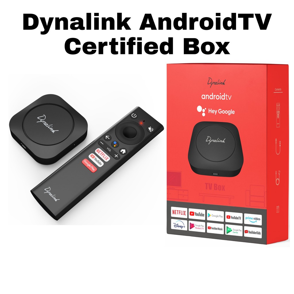 Dynalink Android TV Box (Play Netflix and Youtube in 4K HDR, Android 10, Builtin Chromecast