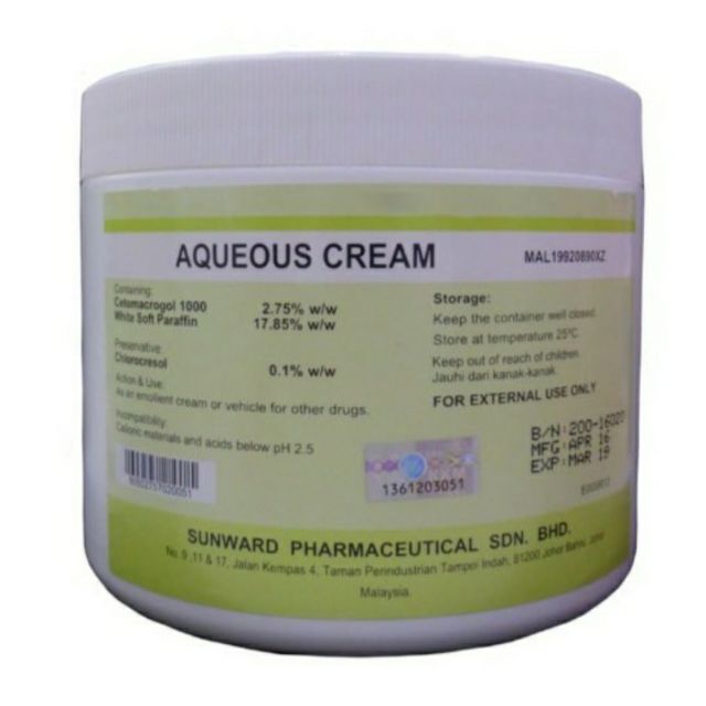 types of aqueous cream