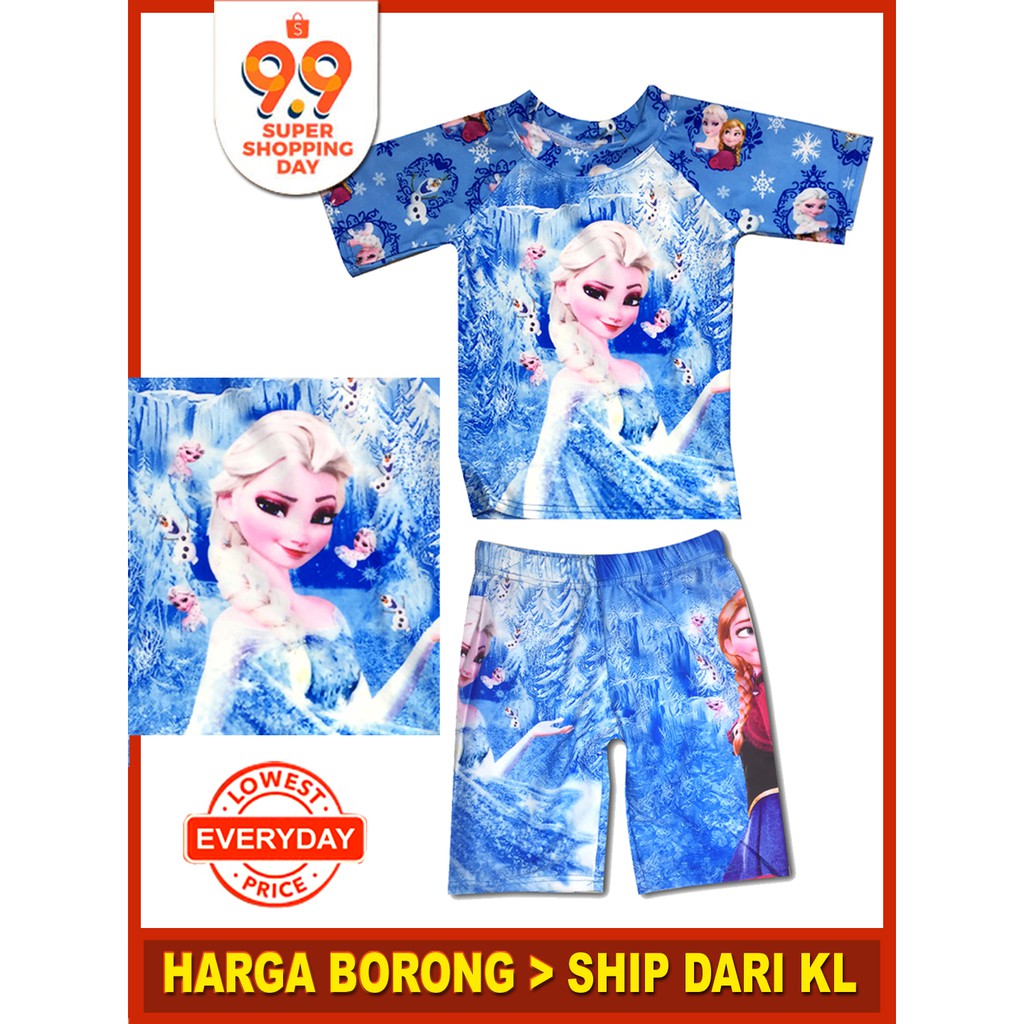  Baju  Renang  Girl Frozen Baju  Renang  Budak  Baju  Mandi  