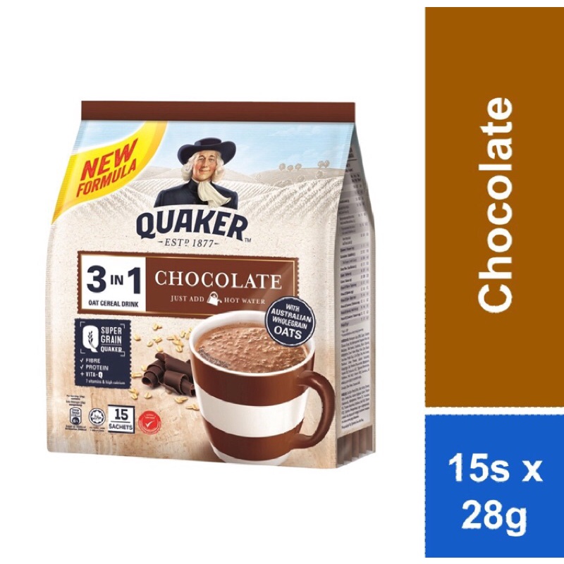 Quaker 3 In 1 Chocolate / Berry Burst 15s x 30g Shopee Malaysia