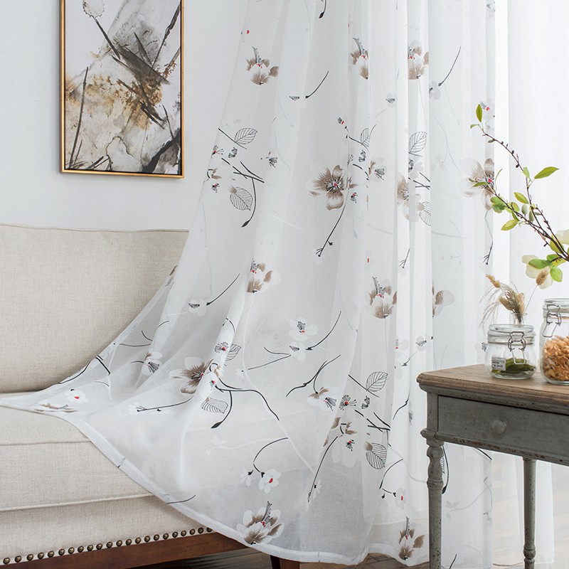 [Langsir Putih Cantik] White Embroidery Sheer Curtain Window Tulle Bed ...