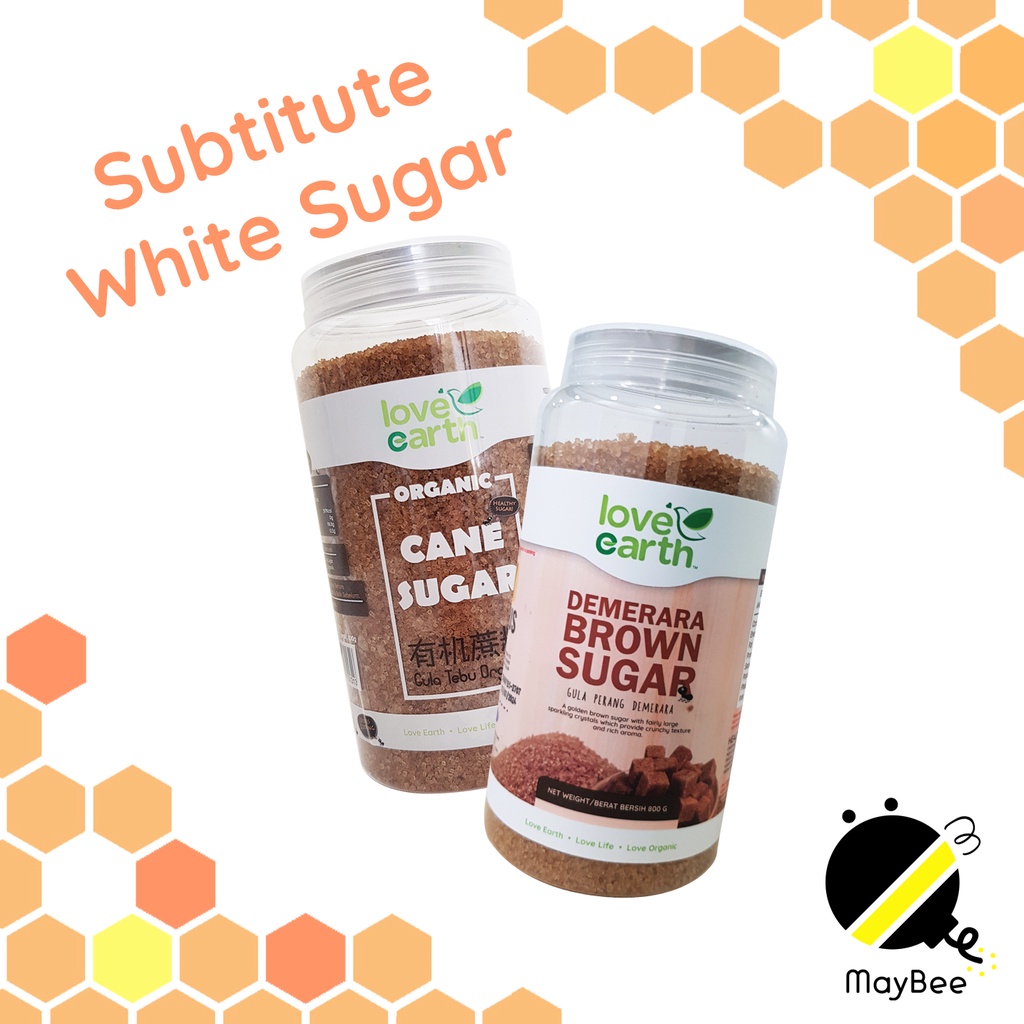 Love Earth Organic Cane Sugar Brown Sugar 800g and 2kg - Gula Terbu Gula Merah - White Sugar Alternative