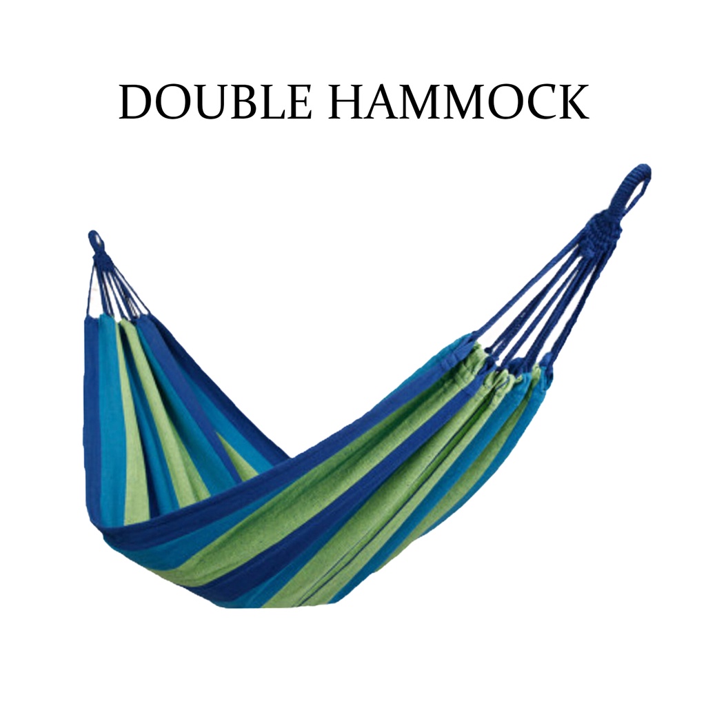 FREE POS 🌹[Local Seller] Double Hammock for 2 Person Outdoor Indoor Camping Picnic Swing Sleeping Bed Bu