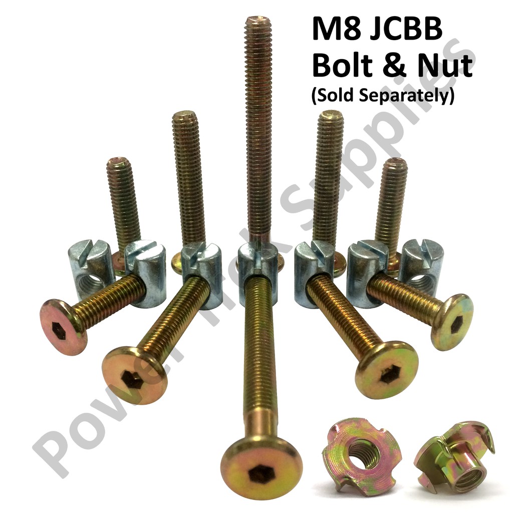 Furniture Fasterner Bolt & Nut M8 JCBB Pan Head Allen Bolt & JRN