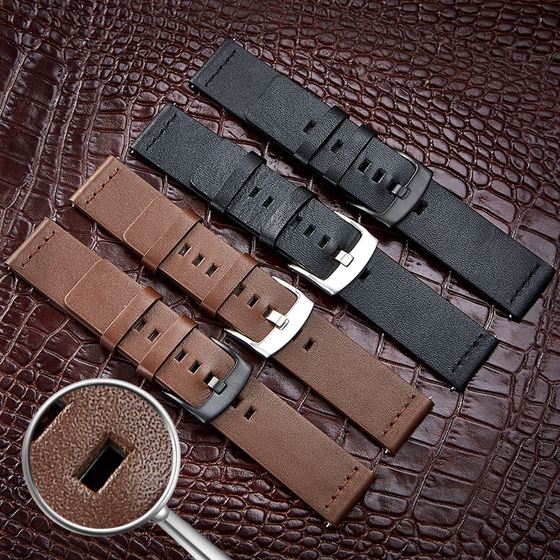 18/20/22/24 mm Lug Width Genuine Leather Watch band Strap General Bands ...