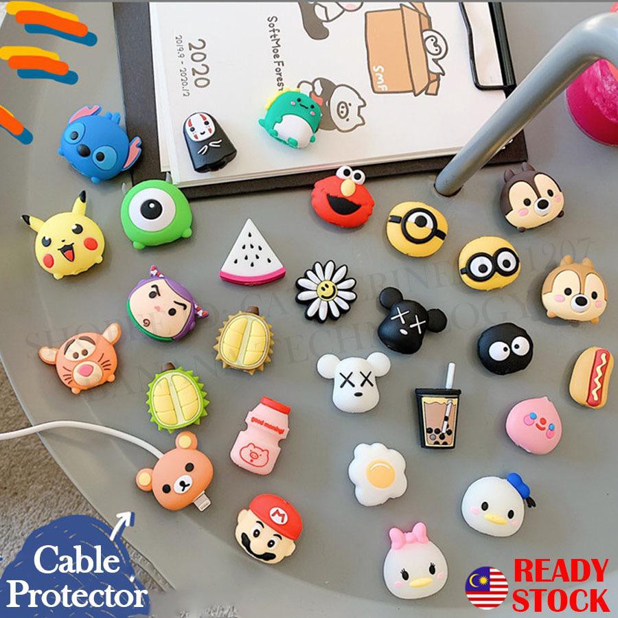 Silicone Animal Cable Protector Charger Protector Cable Organizer USB Protector - iPhxne Andriod Tye C Pembalut Cable
