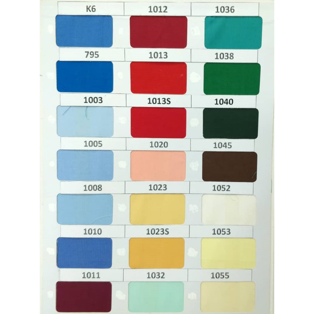 Kain Cotton Biasa - Plain (TC) Bidang 45” (45” Plain Cotton FABRIC)