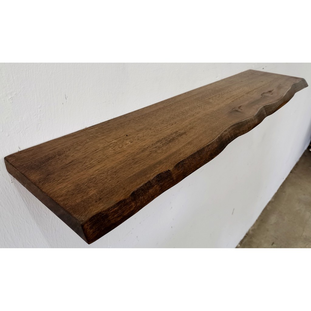 Solid Wood Floating Shelf (Classic Series)Loft Style Natural LiveEdge Curve Design Solid HardWood Sky Floating Shelve.