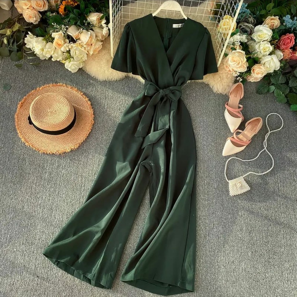 Jumpsuit Jumpsuet Adult Women Loose Pants Frog Girls Import Clothes CurrentWanita Overall Trendy Jeans Pants Viral Women's Outfit Clothes Junpuit Rmja Jumpsuit Trendy Bj Model Women's Jumpsuit Fwg - Long Jumpsuit Rossa / Jumps