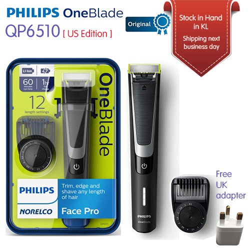 Miraculous Automatically effort Philips OneBlade Pro QP6510 Hybrid Trimmer & Shaver with 12-Length Comb [US  Edition] | Shopee Malaysia