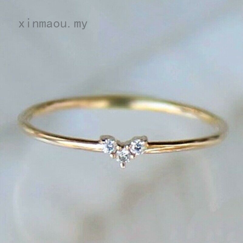 simple diamond gold ring