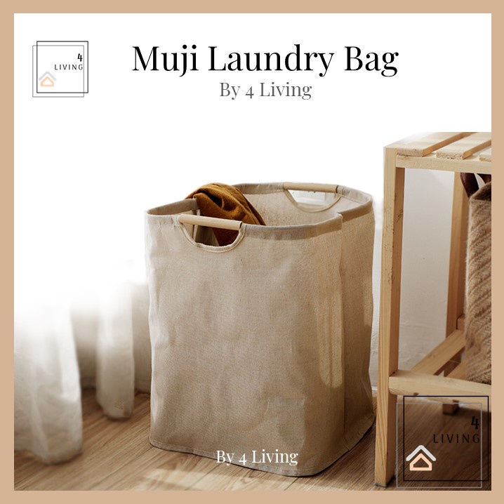 READY STOCK Muji Ikea Laundry Basket Foldable Laundry Bag Dirty Clothes Storage Bakul Baju Kotor Laundry Large Size