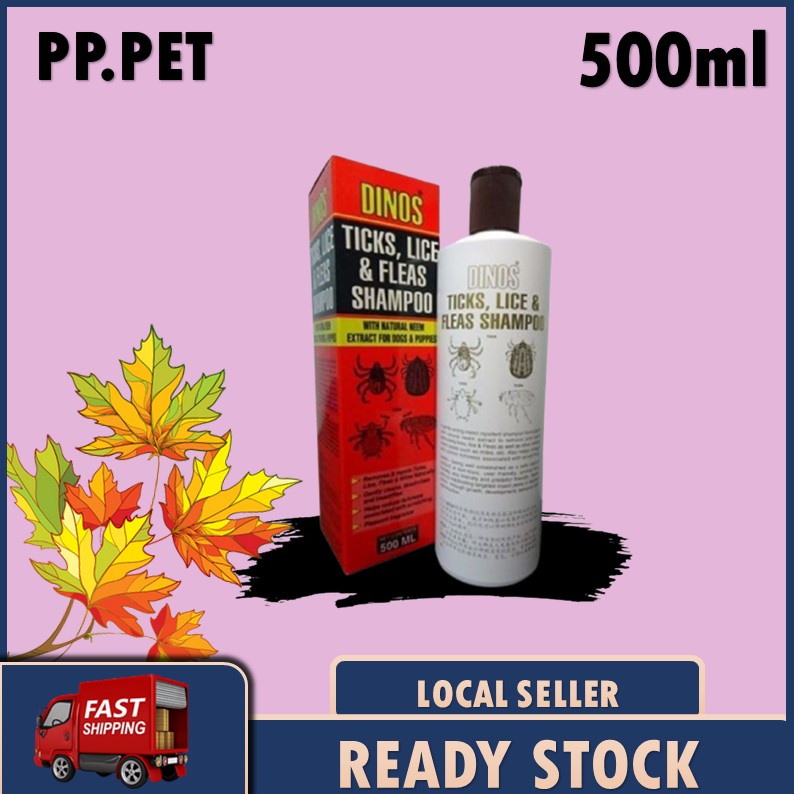DINOS Ticks, Lice & Fleas Shampoo for dog & Cat 500ml (Prevent fleas