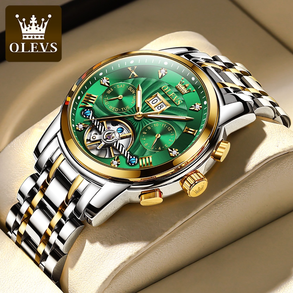 OLEVS Jam Tangan Automatik Men Self Winding Automatic Watch Luminous ...