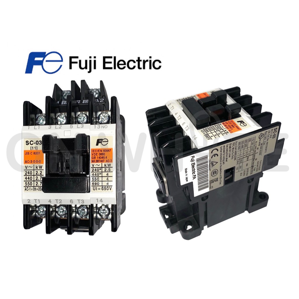 Fuji Sc 03 Sc 0 Magnetic Contactor 240v 415v 110v Ac1 amps Ac3 9amps Shopee Malaysia