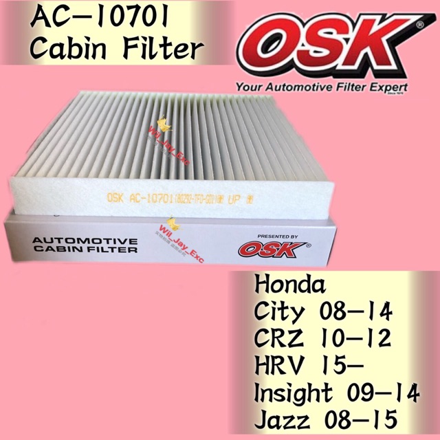 OSK AC-10701 CABIN FILTER HONDA CITY,CRZ,HRV,BR-V ,INSIGHT,JAZZ 