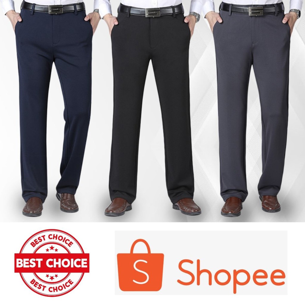 Seluar Lelaki Seluar Slack Lelaki Seluar Kerja Lelaki Kain Longgar Sejuk Selesa Licin Sesuai Dipakai Di Kawasan Panas Shopee Malaysia