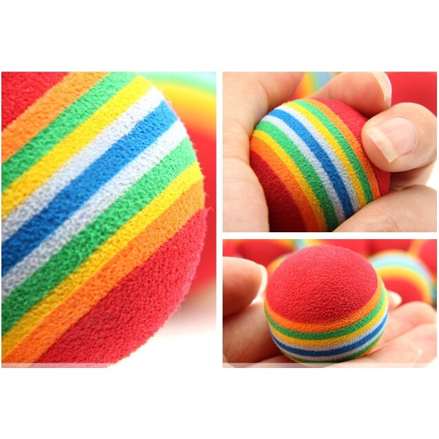 Quality Versatile 1 pc Pet Cat Dog Kitten Soft Foam Rainbow Play Balls Toys Funny Must - Image 5