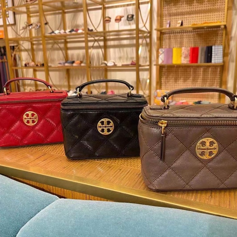 Tory Burch Willa Series Three Colors Genuine leather rhombus messenger