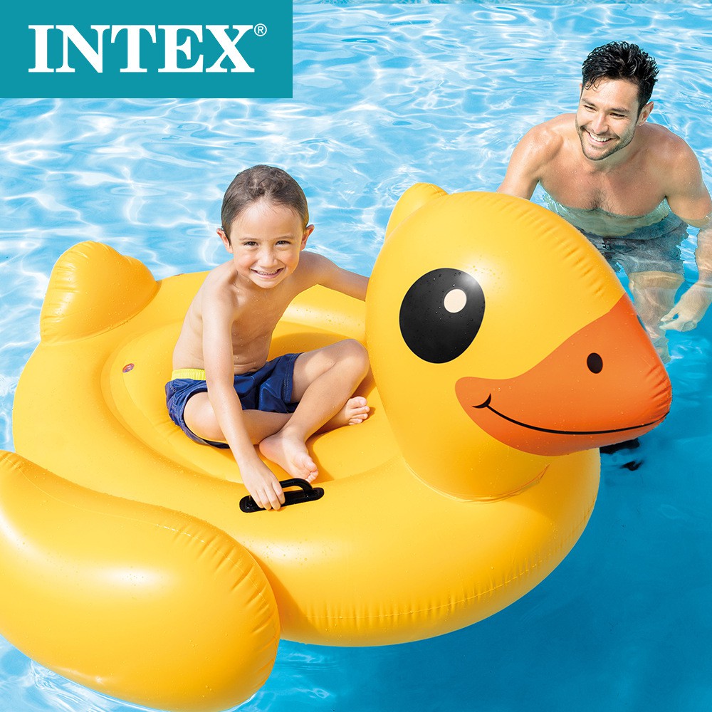 INTEX 147cm*81cm Yellow Duck Floating Adult Swimming Pool Float Ride-On ...