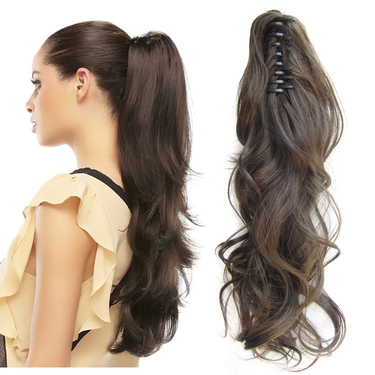 Layered Hairstyle Ponytails Long Curly Wave Messy Hair Wig Tail