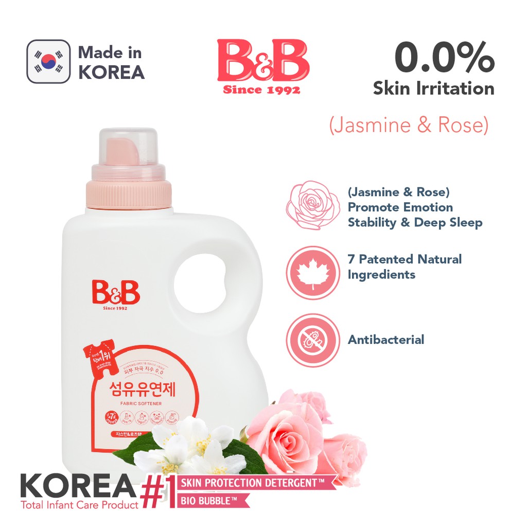 B&B Baby Fabric Softener Jasmine & Rose (1500ml/Bottle) | Shopee Malaysia