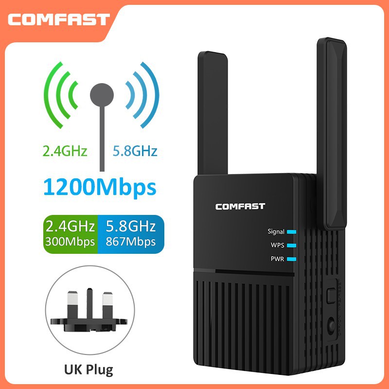 【Malaysia Stock】Comfast 5Ghz WiFi Extender 1200Mbps Dual Band 2.4G+5G Wireless Wifi Repeater Wi-Fi signal Amplifier Booster