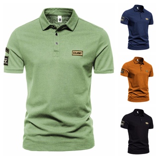 Summer Fashion Men's Breathable Short-sleeved Solid Color Lapel Polo Shirt