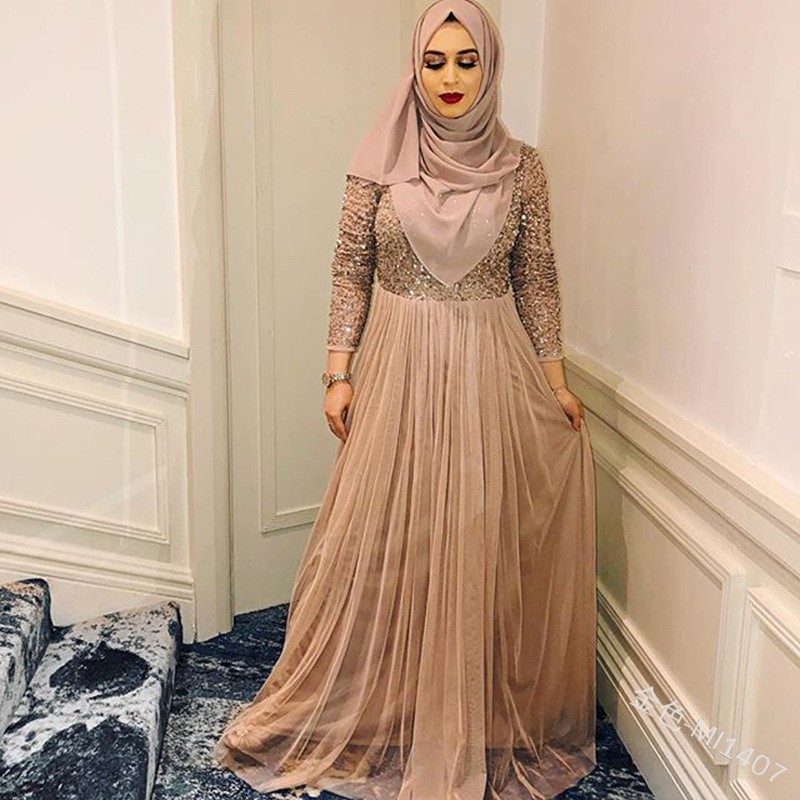 dress dinner muslimah plus size