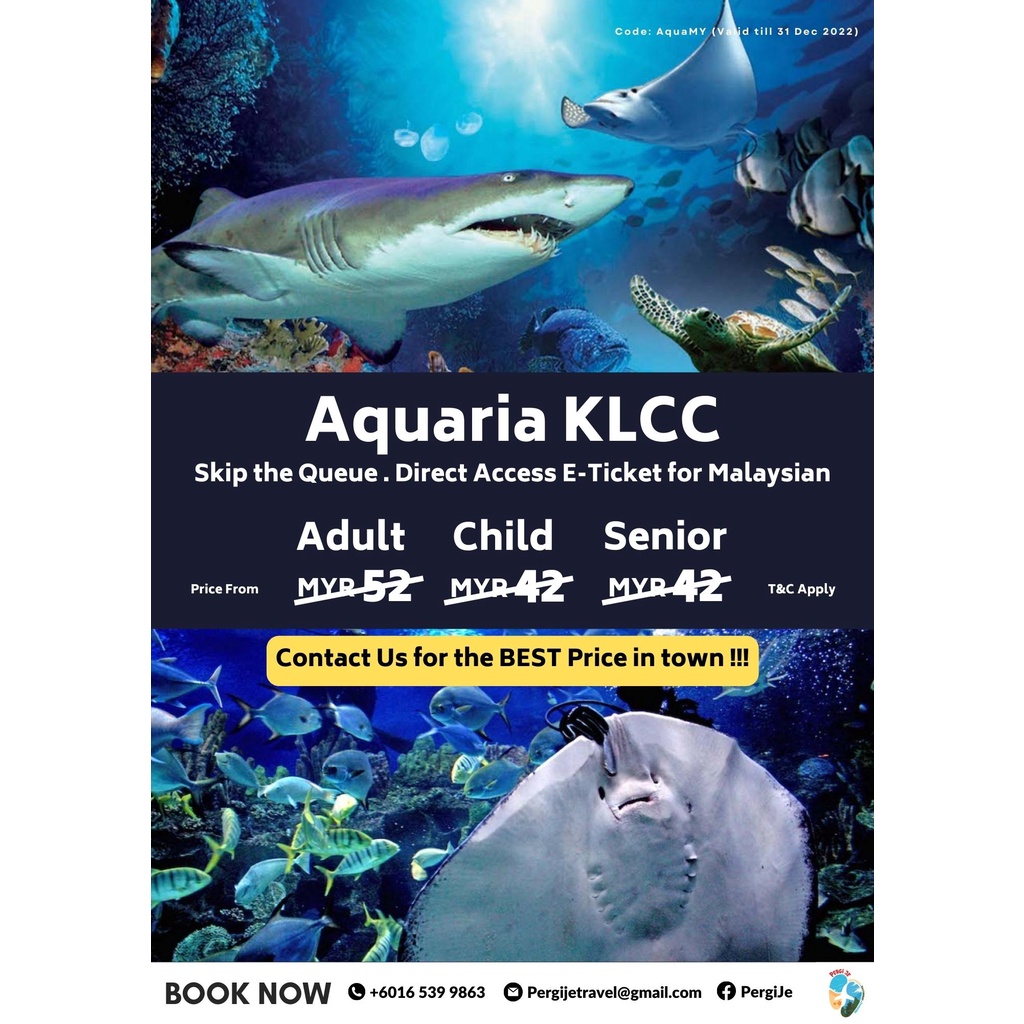 [ETicket Direct Entry] Aquaria KLCC Admission Ticket for MALAYSIAN (Fr