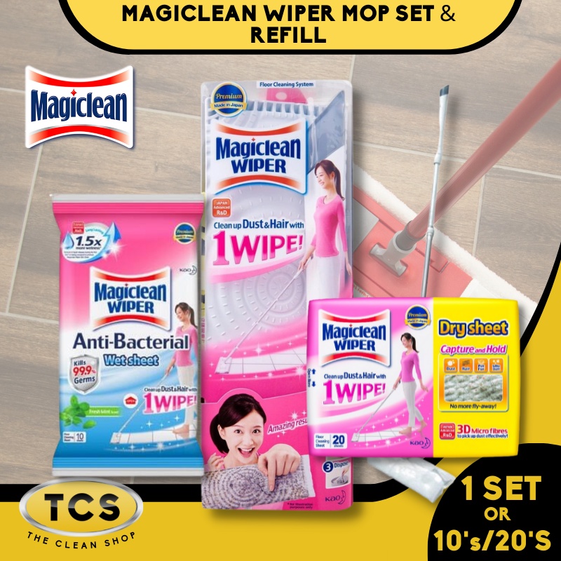 Magiclean Wiper Mop Set / Refill (Wet or Dry Sheet) Shopee Malaysia