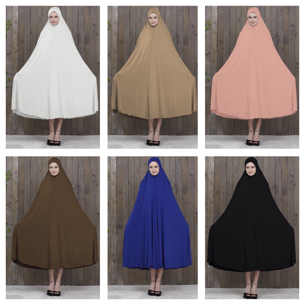 Muslim Long Khimar Prayer Dress Women Overhead Hijab Hooded Abaya Jilbab Ramadan Robe Kaftan Islamic Clothing