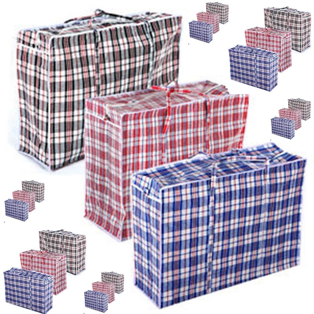 checkered storage bags