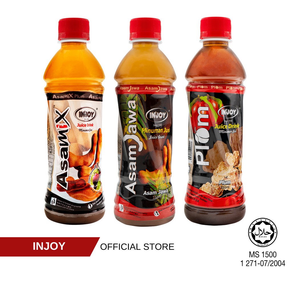 Bundle 3 In 1 Injoy Assorted Juice Drink 350ml Asamix Tamarind Plum Juice