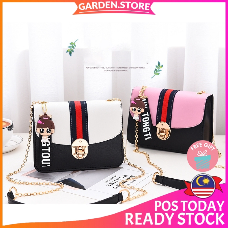 Ready Stock Women Beg Comel Cantik Premium Pu Beautiful Chain Cross Body Sling Bag Handbeg Wanita Beg Shopee Malaysia