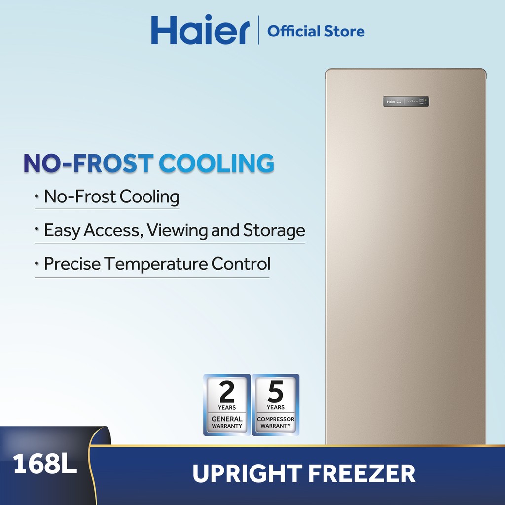 Haier Upright Freezer Digital Touch Control (168L) BD168WL Shopee