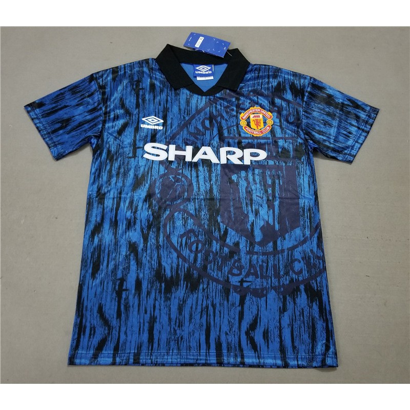 manchester united blue retro jersey